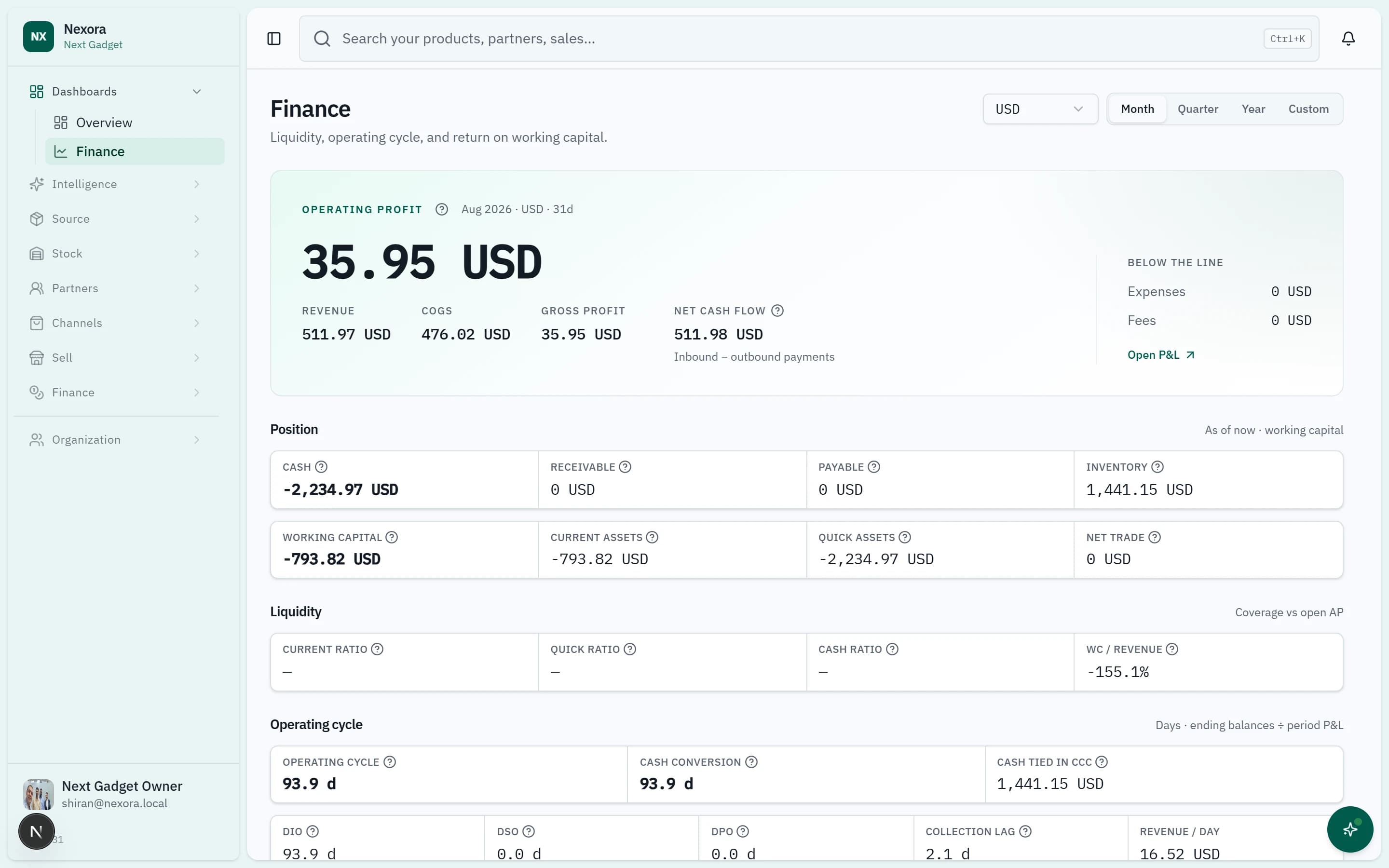Nexora Finance — Next Gadget workspace